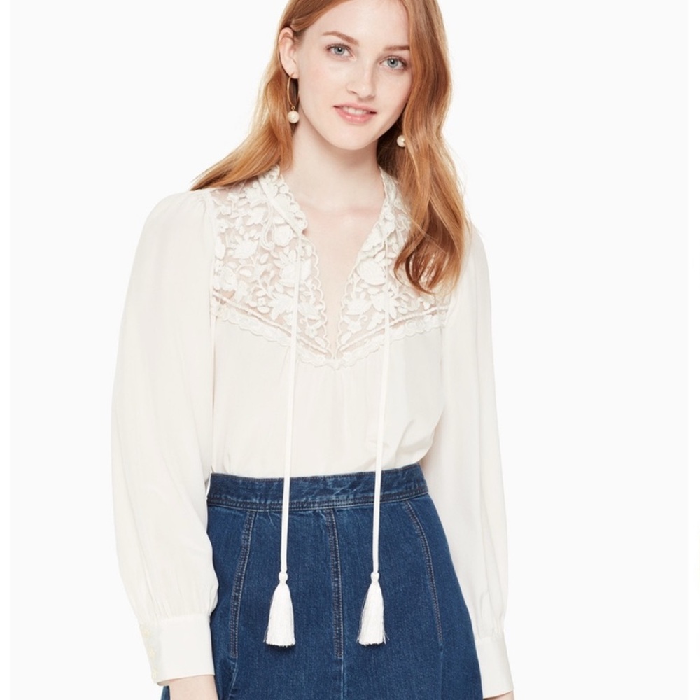 Kate Spade Cream Lace Blouse